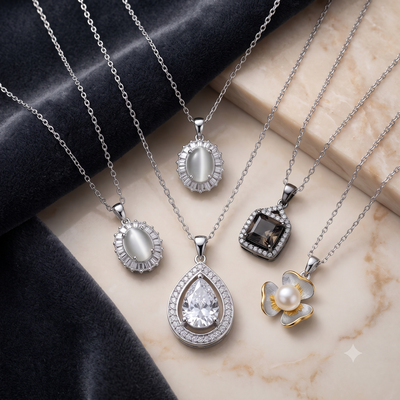 Silver Chain with Pendants jewellery collection