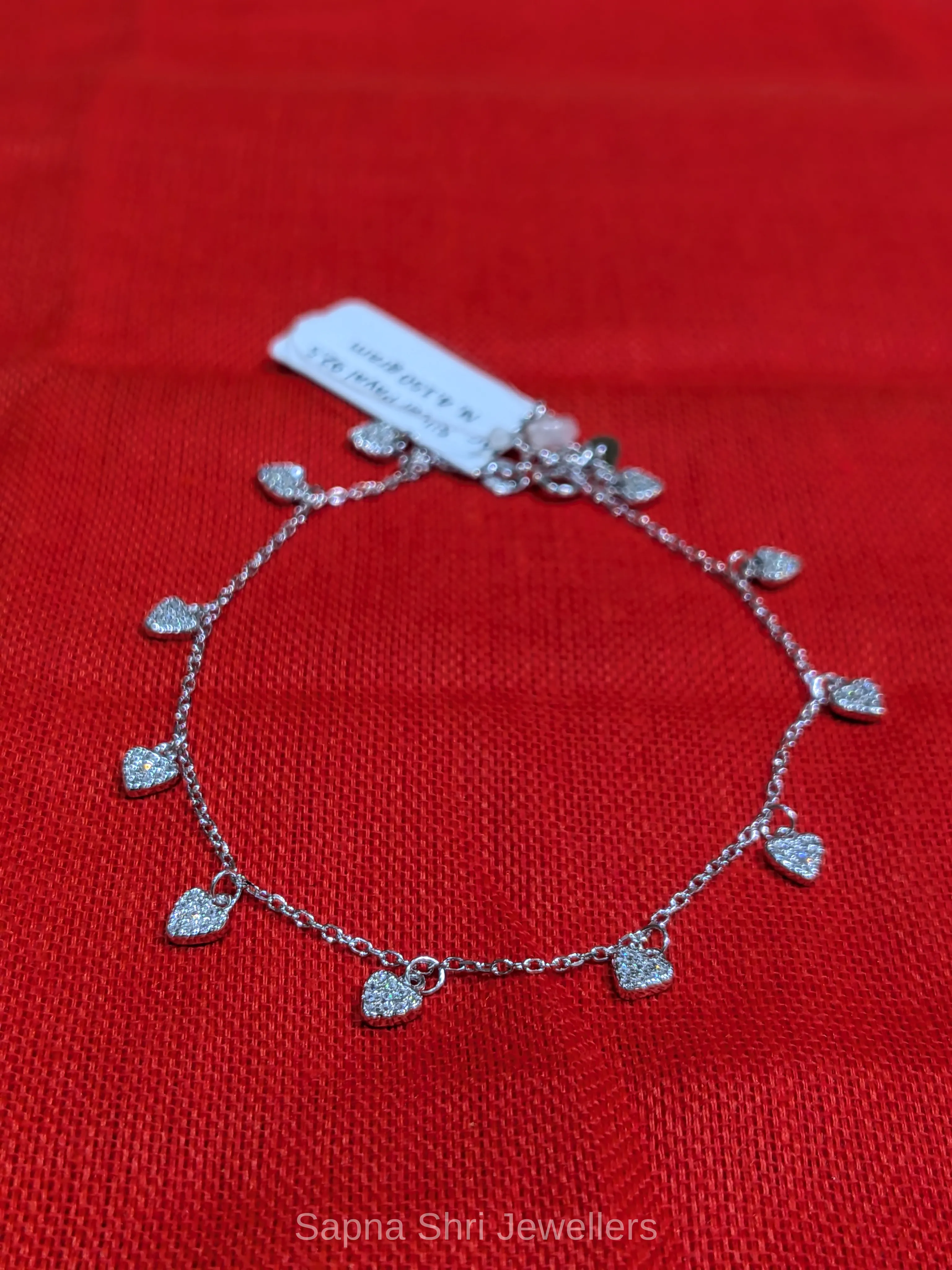 Heart Charm Silver Payal - Image 1 of 2 Heart Charm Silver Payal - View 1