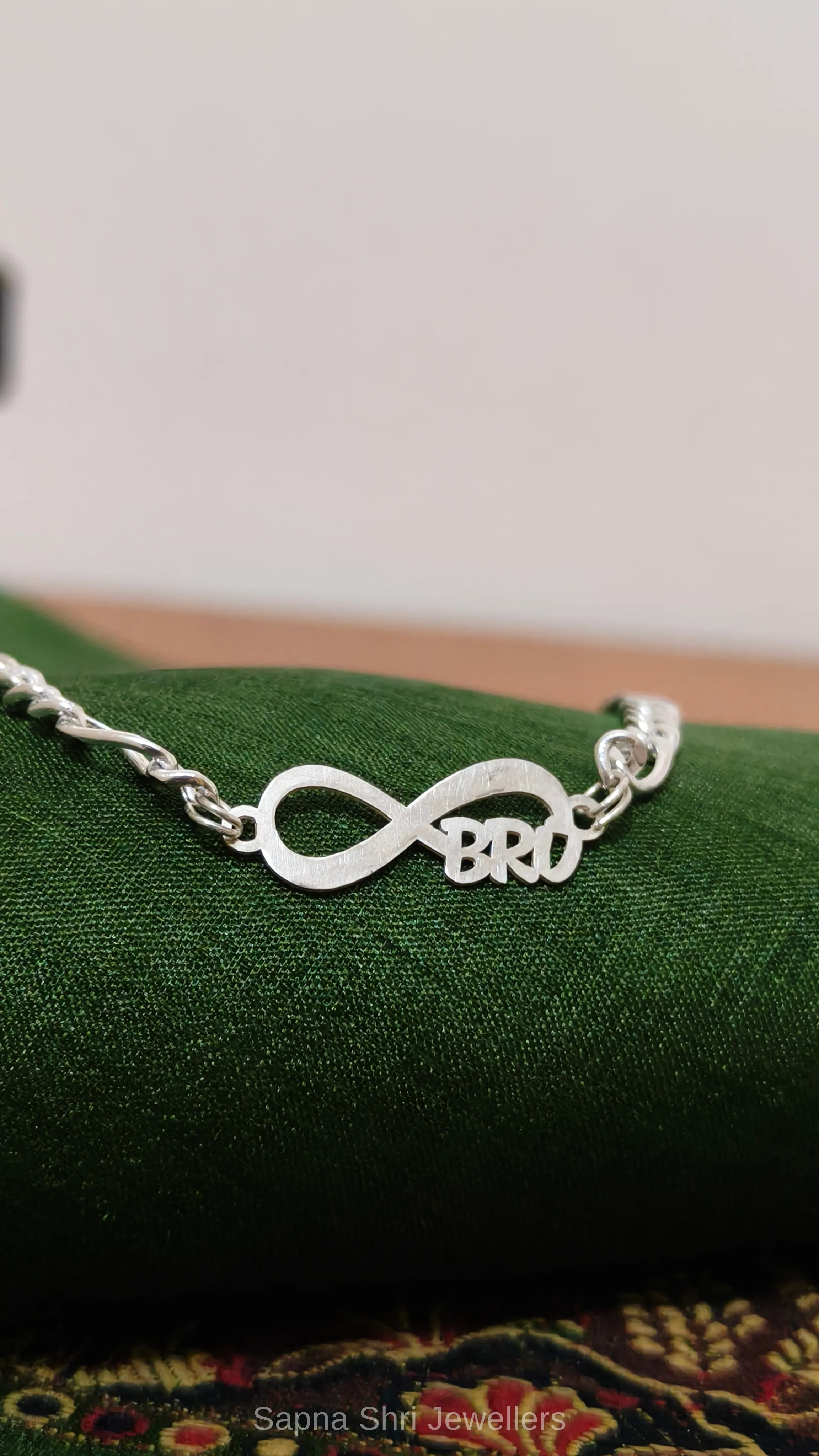 Infinity BRO Silver Rakhi Bracelet - Image 1 of 4 Infinity BRO Silver Rakhi Bracelet - View 1