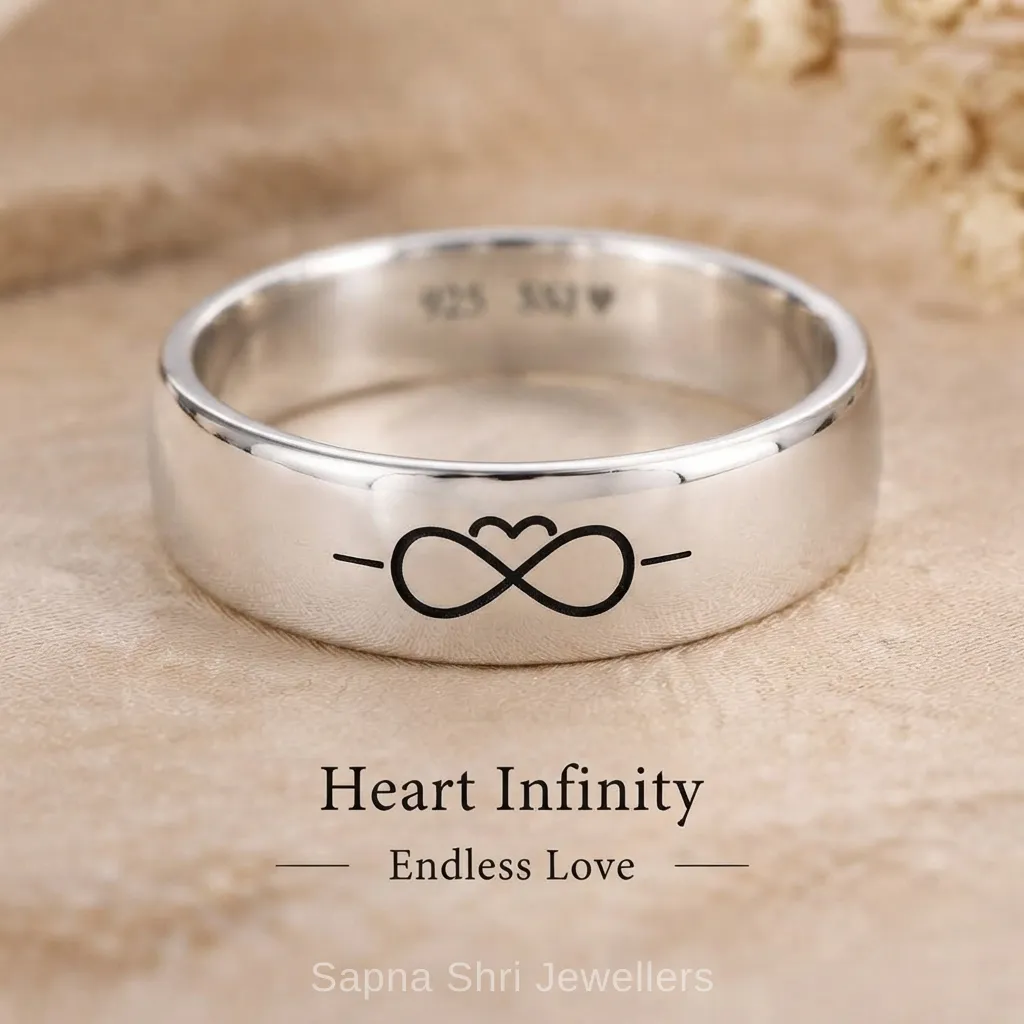 Infinity Love Design Silver Ring for Couples - Image 1 of 2 Infinity Love Design Silver Ring for Couples - View 1