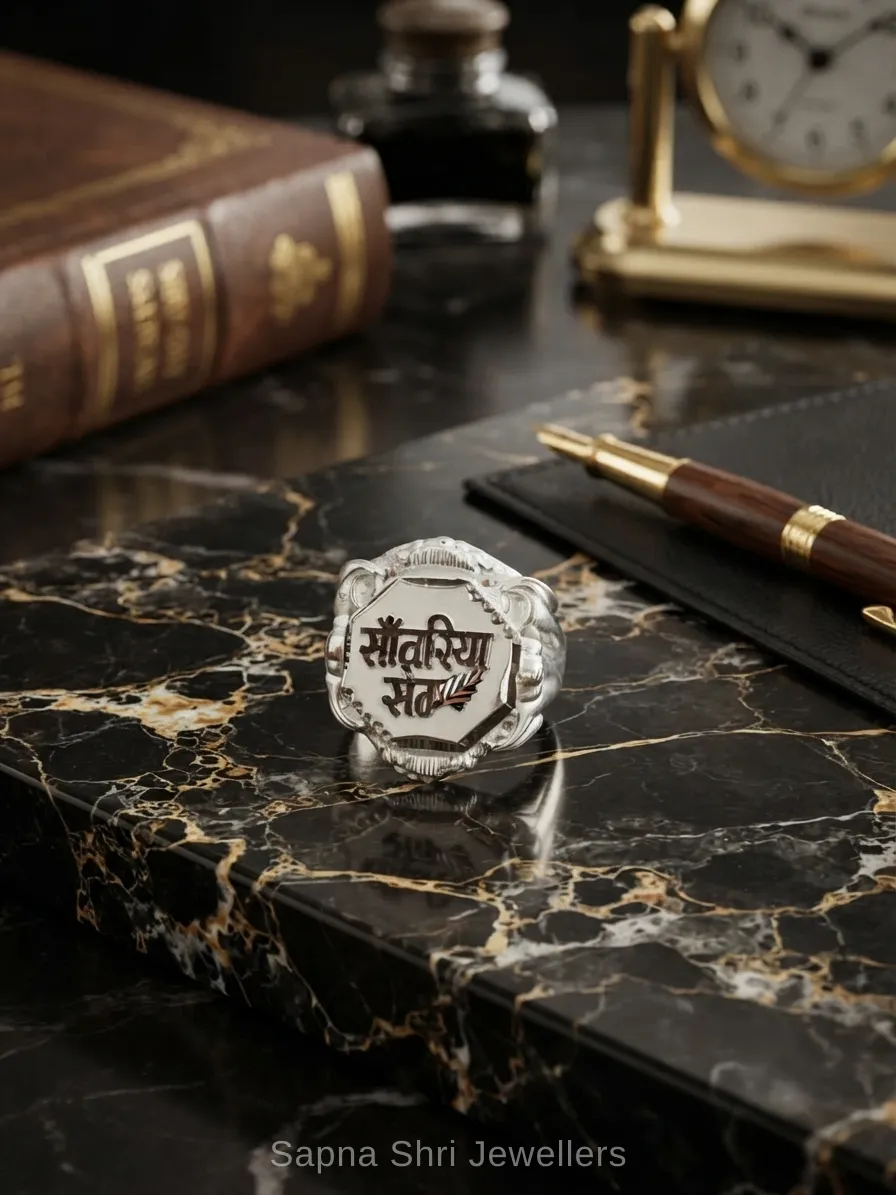 925 Sterling Silver Sanwariya Seth Ring for Men - Image 1 of 4 925 Sterling Silver Sanwariya Seth Ring for Men - View 1