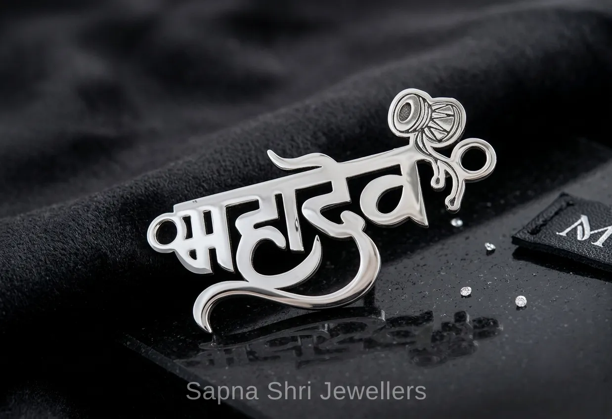 Mahadev Shivling Trishul Silver Pendant - Image 1 of 4 Mahadev Shivling Trishul Silver Pendant - View 1