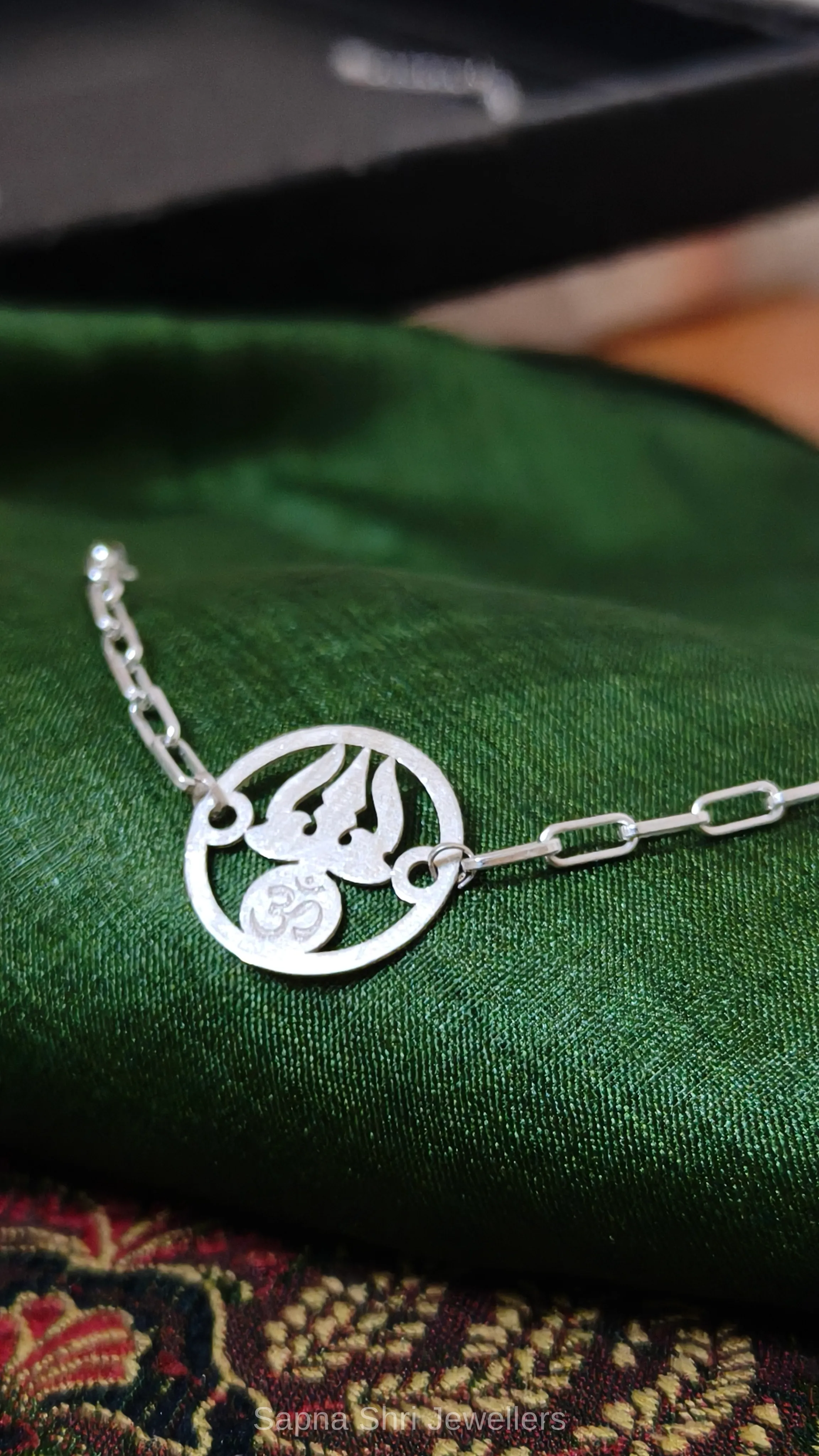 Mahadev Trishul Silver Rakhi Bracelet - Image 1 of 3 Mahadev Trishul Silver Rakhi Bracelet - View 1
