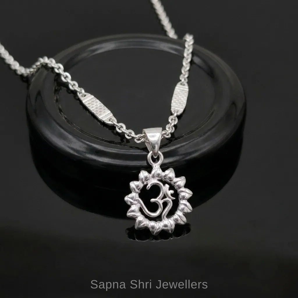 Mahakal Name Trishul Silver Pendant - Image 1 of 4 Mahakal Name Trishul Silver Pendant - View 1