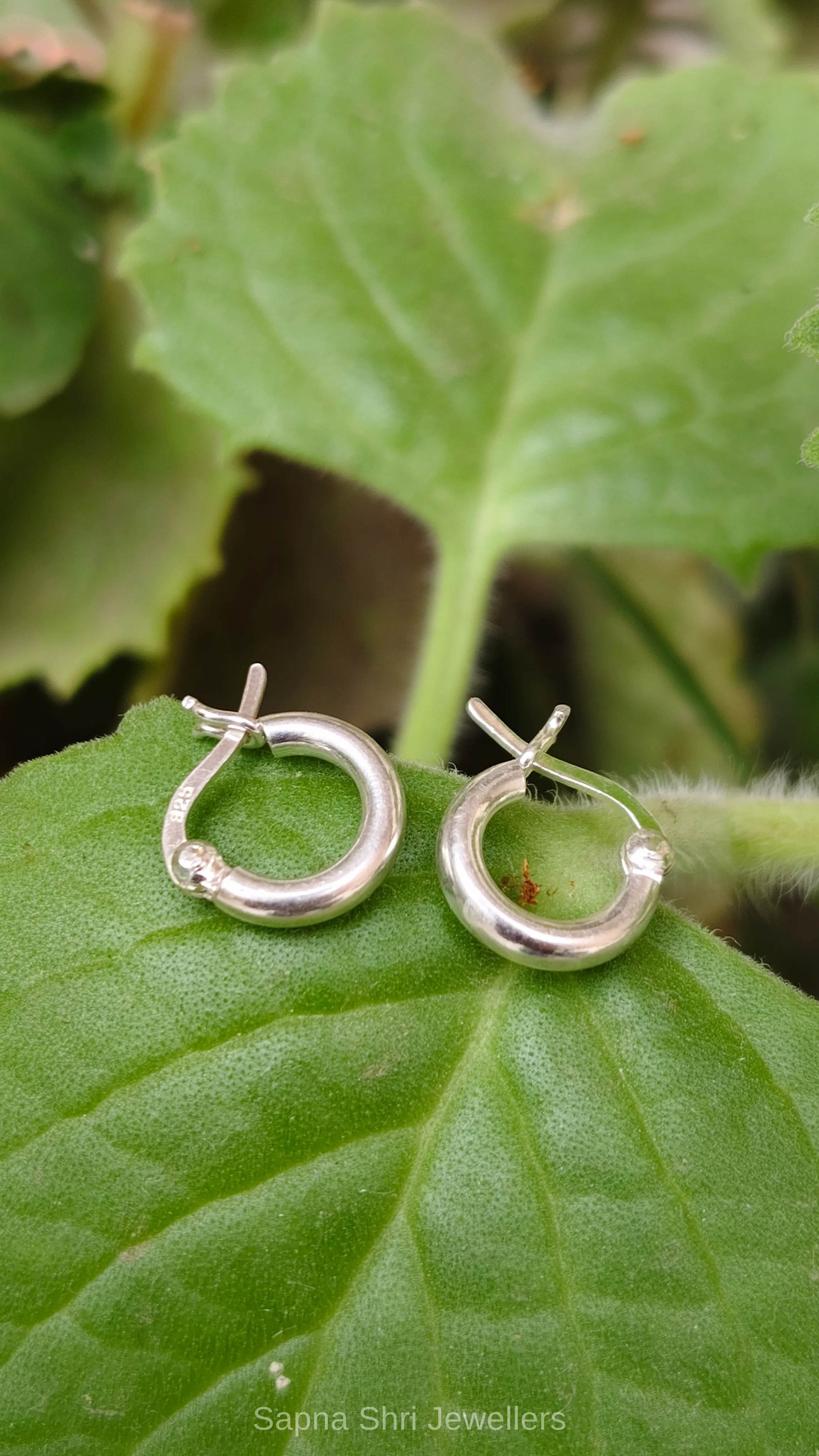 925 Sterling Silver Mini Hoop Bali Earrings for Men & Women - Image 1 of 2 925 Sterling Silver Mini Hoop Bali Earrings for Men & Women - View 1