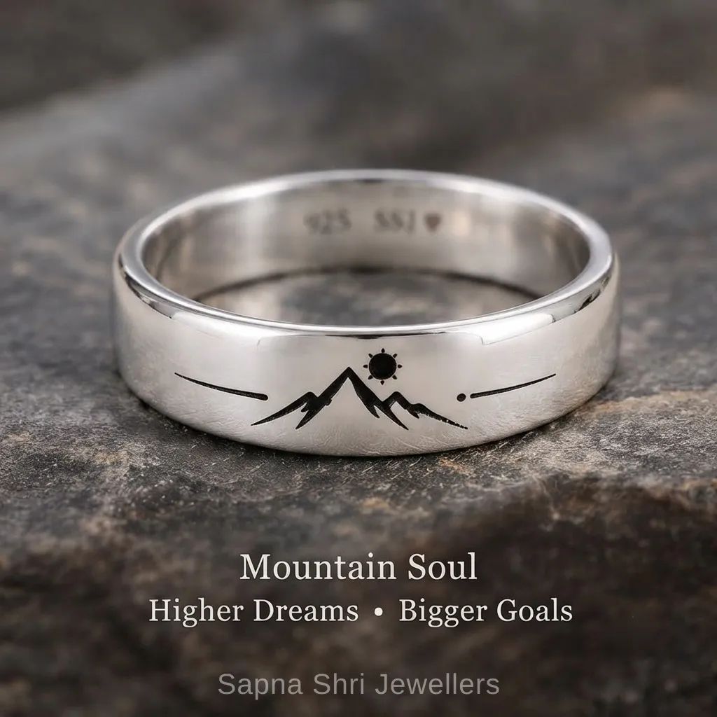 Mountain Soul Adventure Silver Ring for Men - Image 1 of 2 Mountain Soul Adventure Silver Ring for Men - View 1