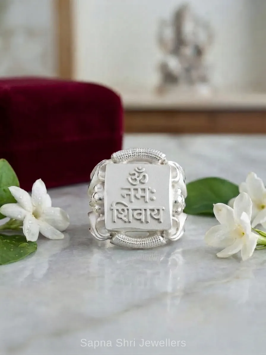 Om Namah Shivaya Square Ring for Men - Image 1 of 4 Om Namah Shivaya Square Ring for Men - View 1