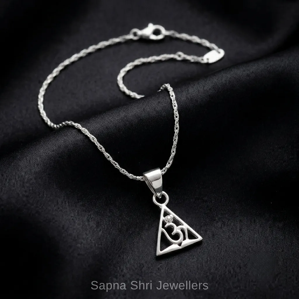 Om Symbol Silver Pendant for Men And Women - Image 1 of 4 Om Symbol Silver Pendant for Men And Women - View 1