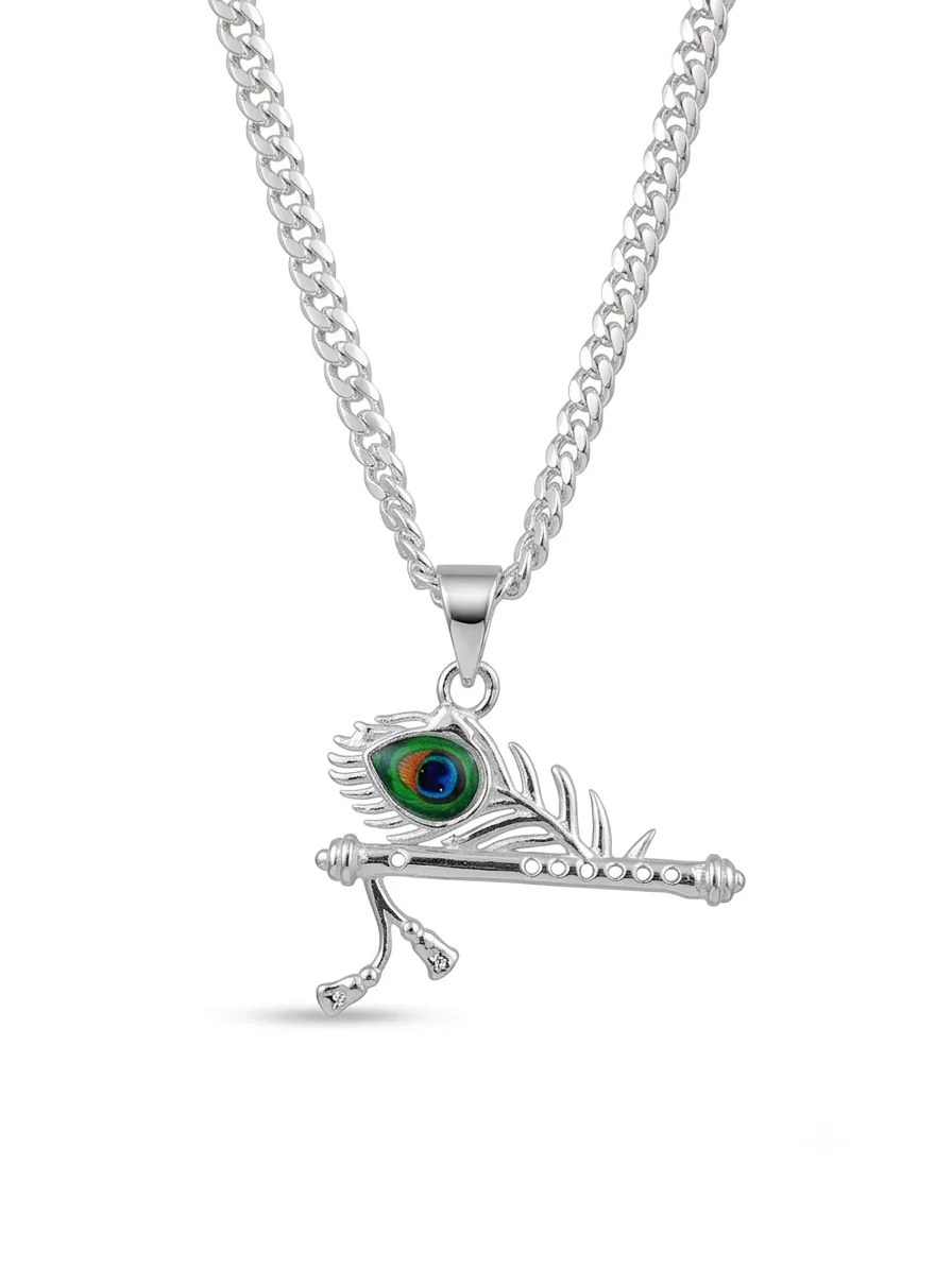 Krishna Flute Bansuri Pendant for Men and Women in Silver - Image 1 of 4 Krishna Flute Bansuri Pendant for Men and Women in Silver - View 1