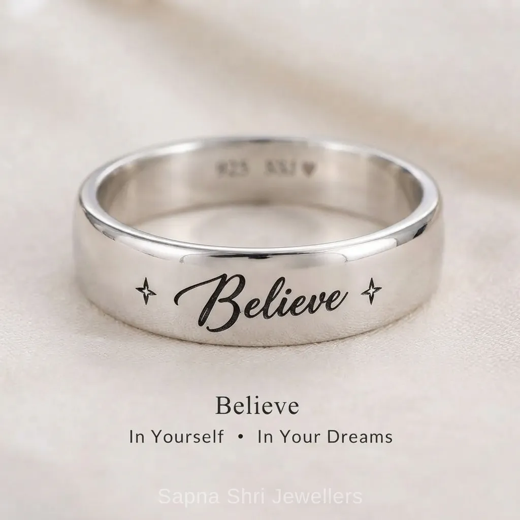 Name Silver Ring – Custom Engraved Band - Image 1 of 2 Name Silver Ring – Custom Engraved Band - View 1