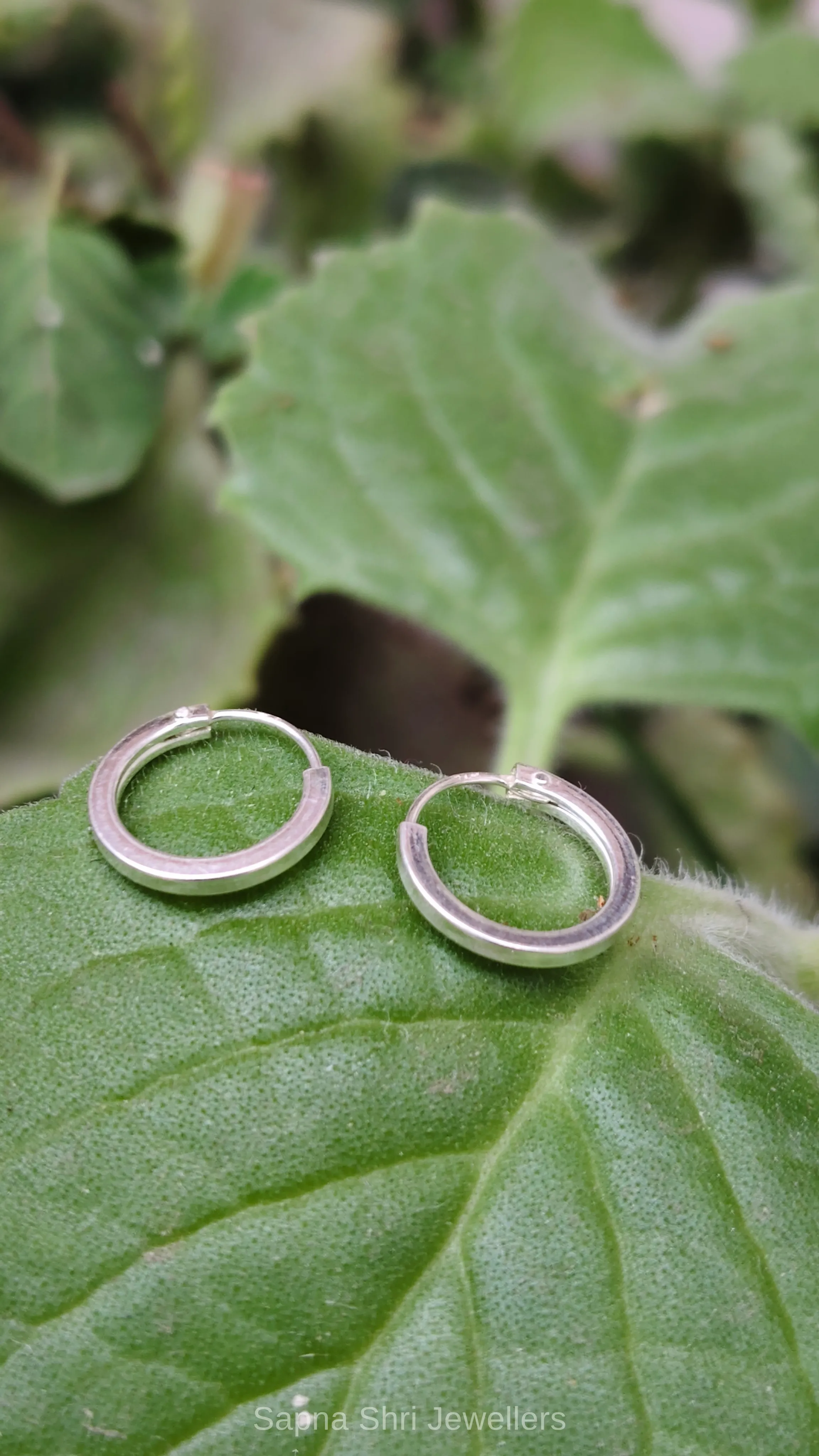 Silver Plain Classic Bali Earrings - Image 1 of 3 Silver Plain Classic Bali Earrings - View 1
