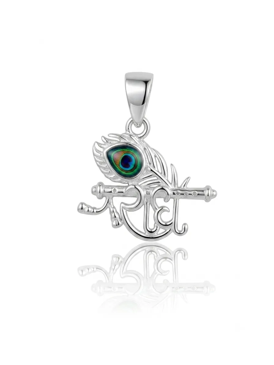 925 Silver Lord Krishna Bansuri Pendant Spiritual Unisex Gift Jewellery - Image 1 of 2 925 Silver Lord Krishna Bansuri Pendant Spiritual Unisex Gift Jewellery - View 1