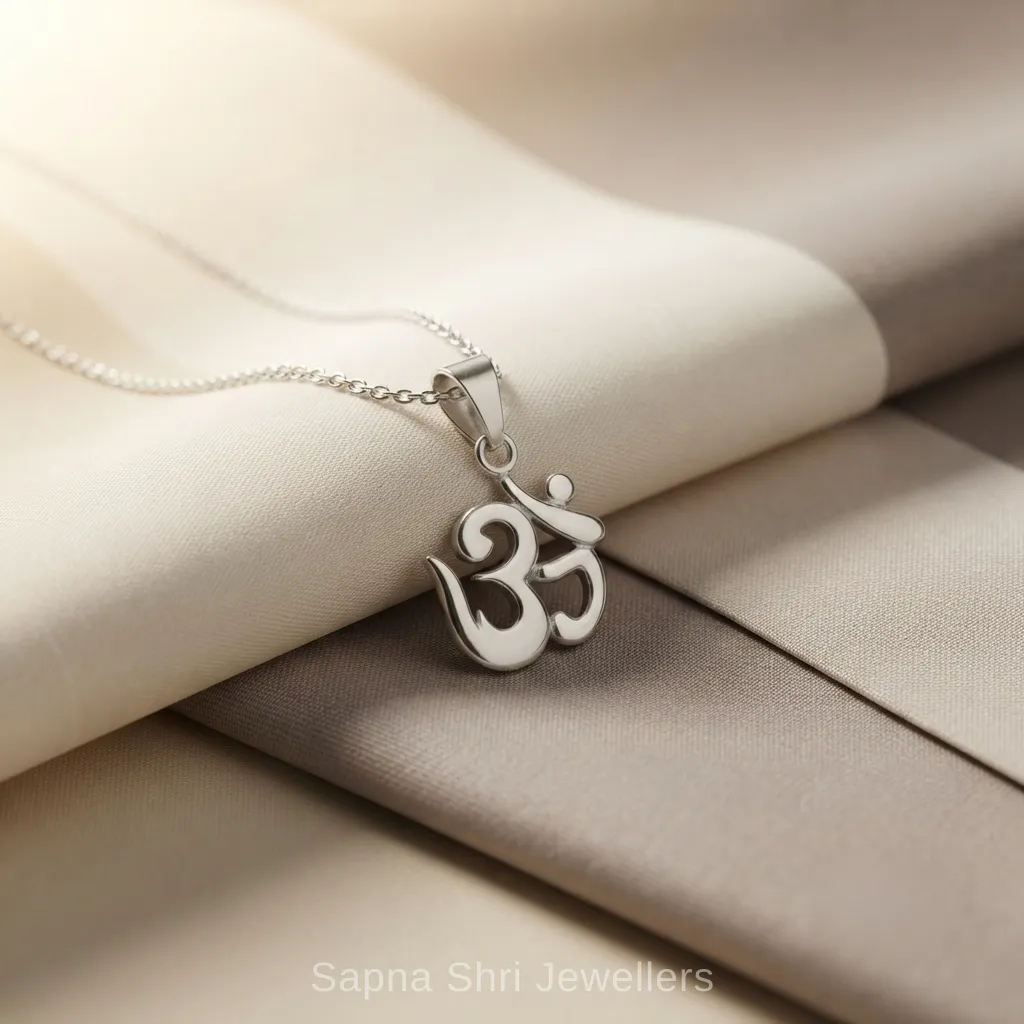 Shiv Name Silver Pendant Necklace - Image 1 of 4 Shiv Name Silver Pendant Necklace - View 1