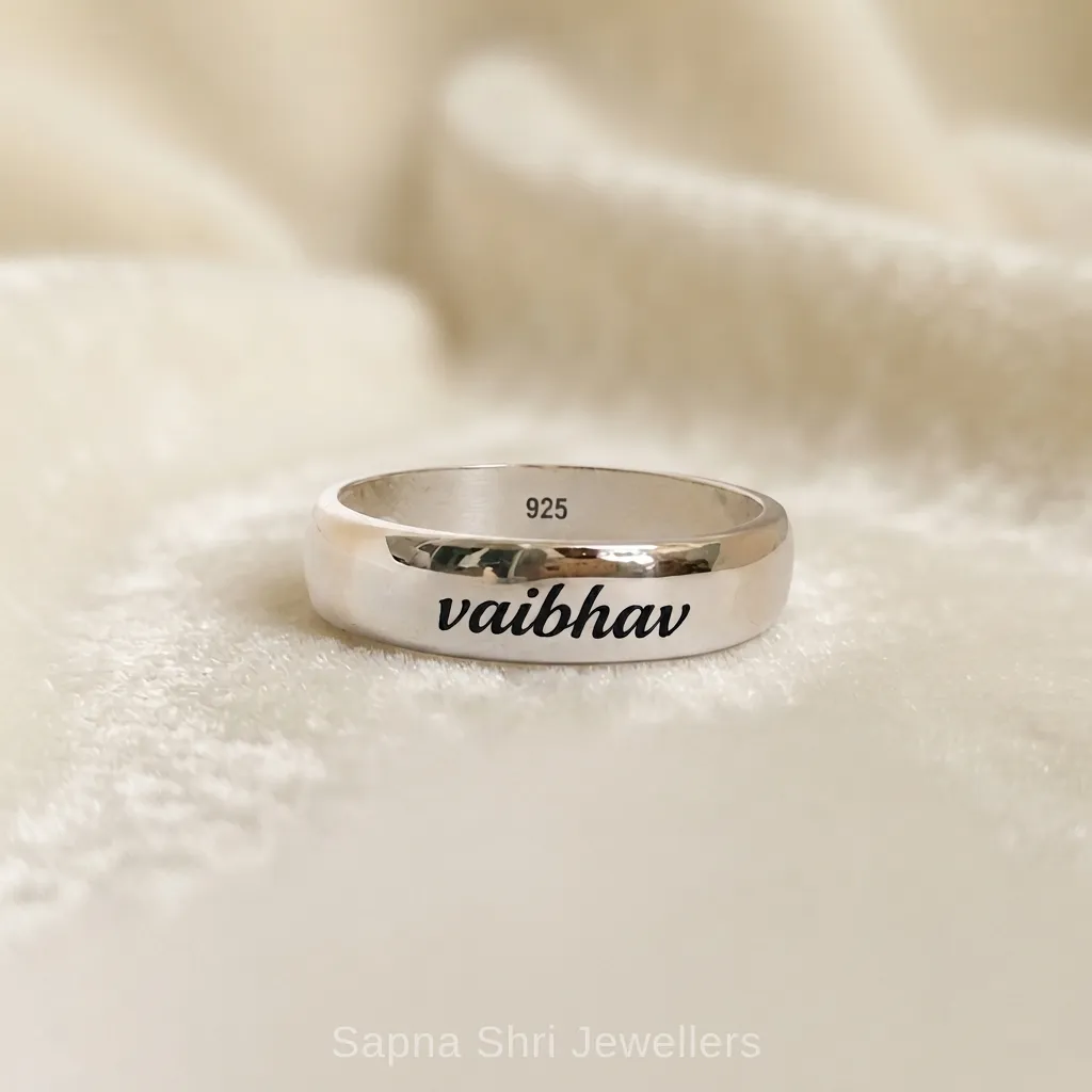 Personalised Silver Name Ring for Men - Image 1 of 4 Personalised Silver Name Ring for Men - View 1