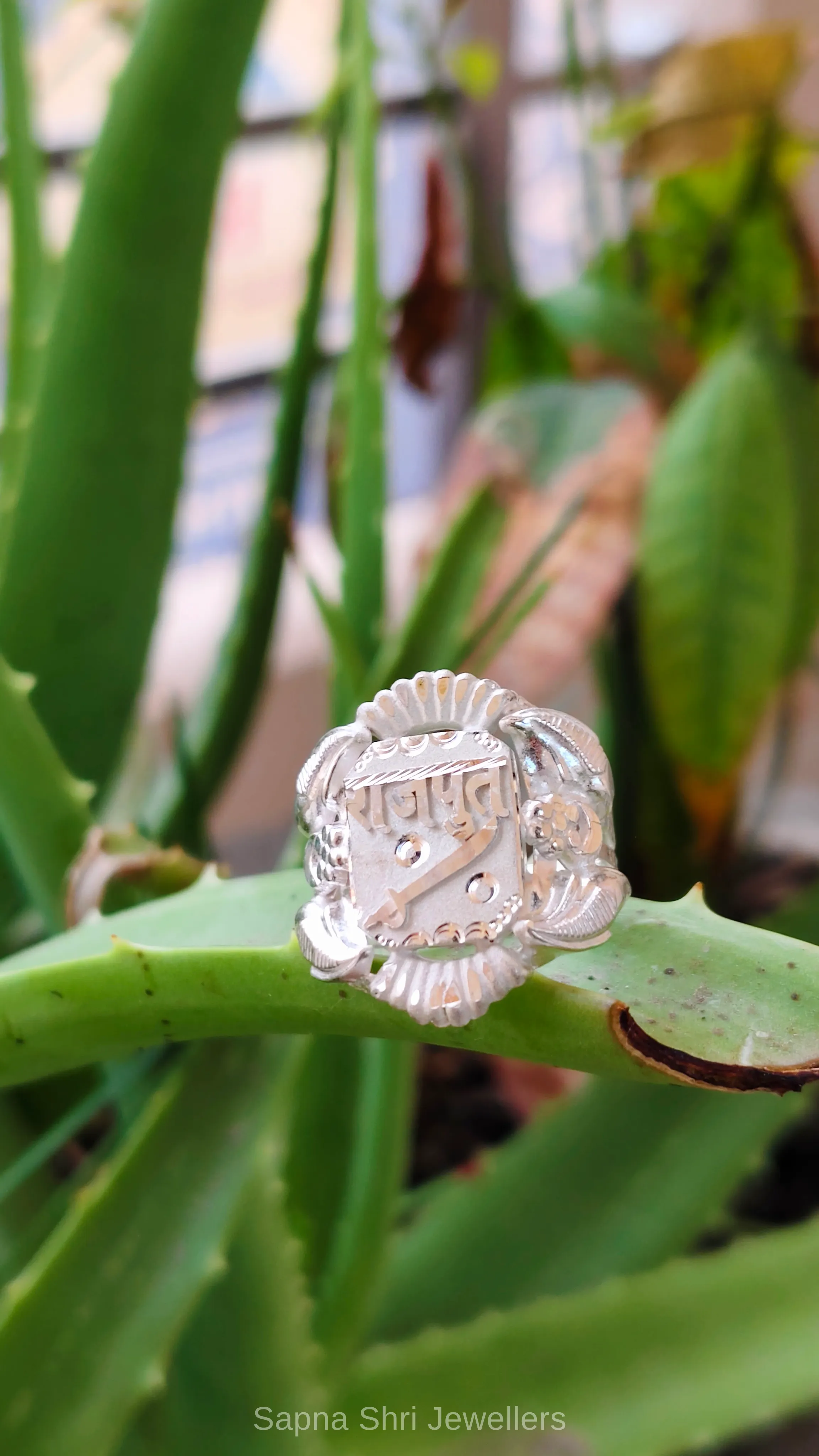 Rajput Engraved 925 Sterling Silver Name Ring - Image 1 of 4 Rajput Engraved 925 Sterling Silver Name Ring - View 1