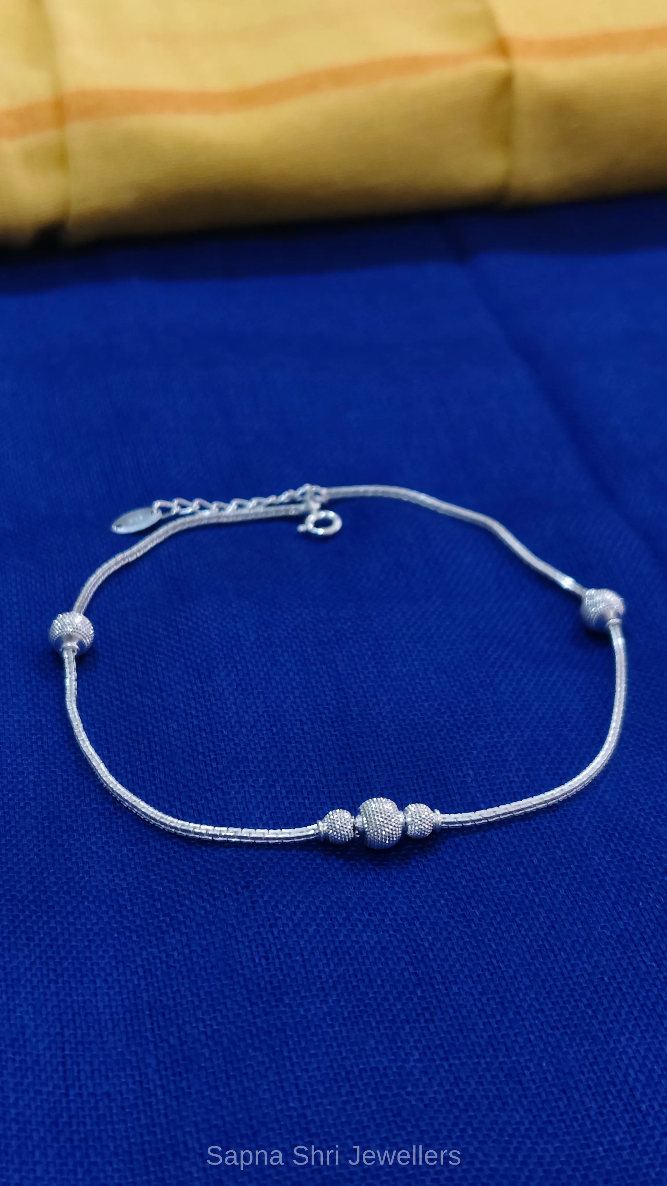 Minimalist Silver Bead Payal - Image 1 of 2 Minimalist Silver Bead Payal - View 1