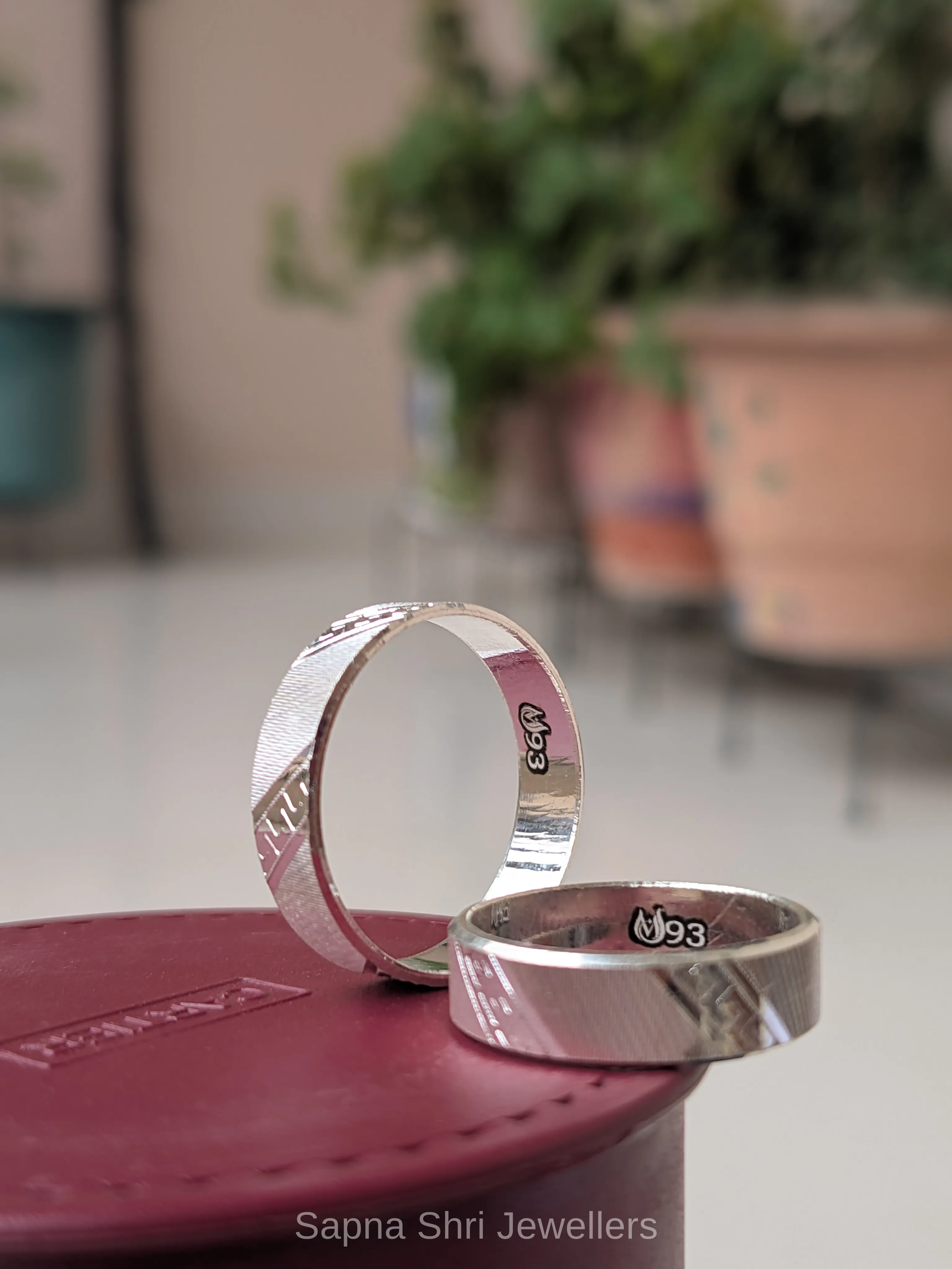 Date and Name Engraved Couple Ring - Image 1 of 2 Date and Name Engraved Couple Ring - View 1
