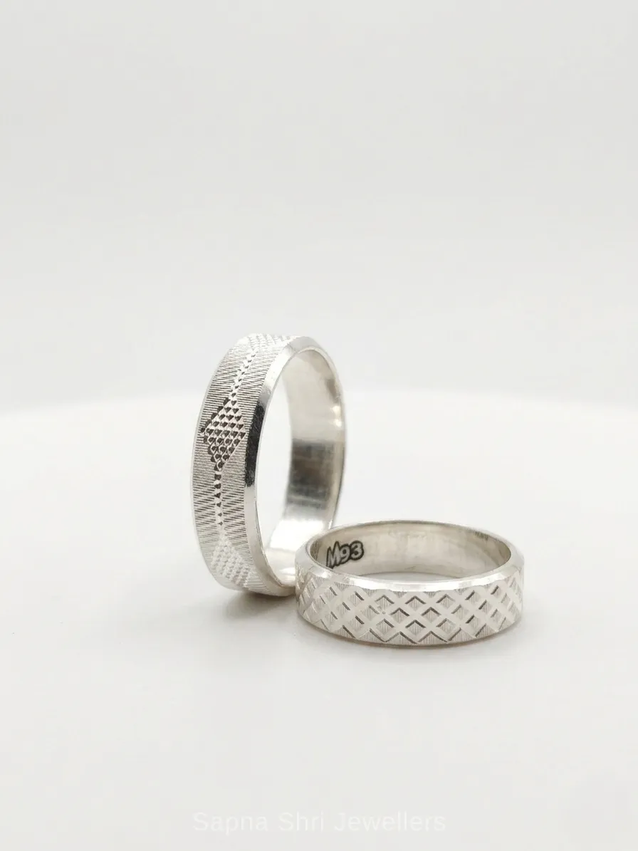 His and Hers Silver Couple Ring - Image 1 of 4 His and Hers Silver Couple Ring - View 1