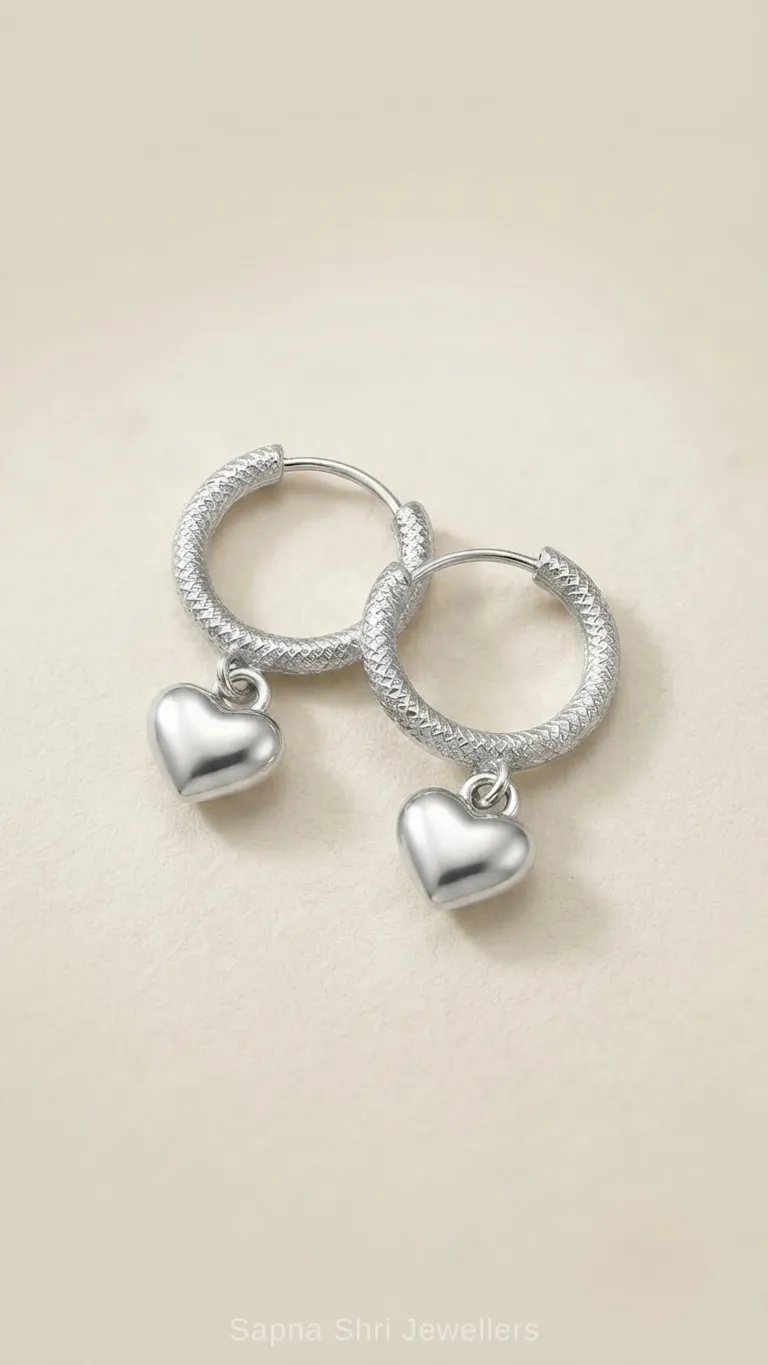 Trendy Heart Drop Earrings - Image 1 of 3 Trendy Heart Drop Earrings - View 1