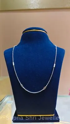 Designer Ball Silver Chain for Women - Sapna Shri Jewellers