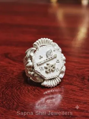 Divine Sawariya Seth Silver Ring Flute Design - Sapna Shri Jewellers