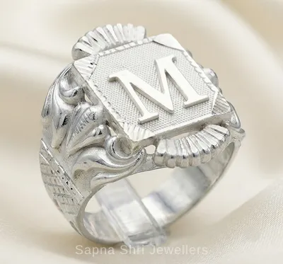 Silver Name Ring for Men Online - Sapna Shri Jewellers