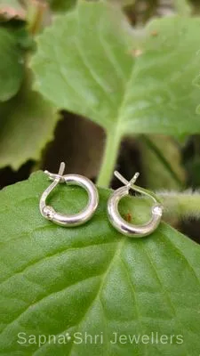 925 Sterling Silver Mini Hoop Bali Earrings for Men & Women - Sapna Shri Jewellers