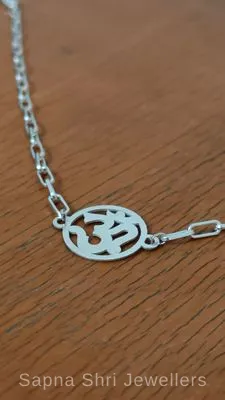 Om Symbol 925 Sterling Silver Rakhi Bracelet - Sapna Shri Jewellers