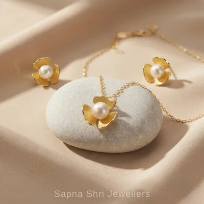Pearl Silver Chain Pendant Set for Women - Sapna Shri Jewellers
