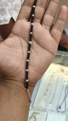 Adjustable Silver Mangalsutra Bracelet with Beads - Sapna Shri Jewellers