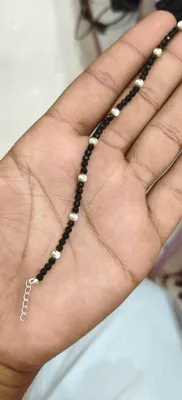 925 Sterling Silver Black Bead Bracelet - Sapna Shri Jewellers