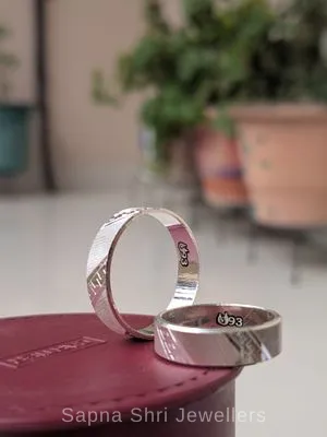 Date and Name Engraved Couple Ring - Sapna Shri Jewellers