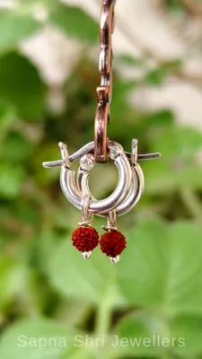 925 Sterling Silver Thick Rudraksha Bali Earrings - Sapna Shri Jewellers