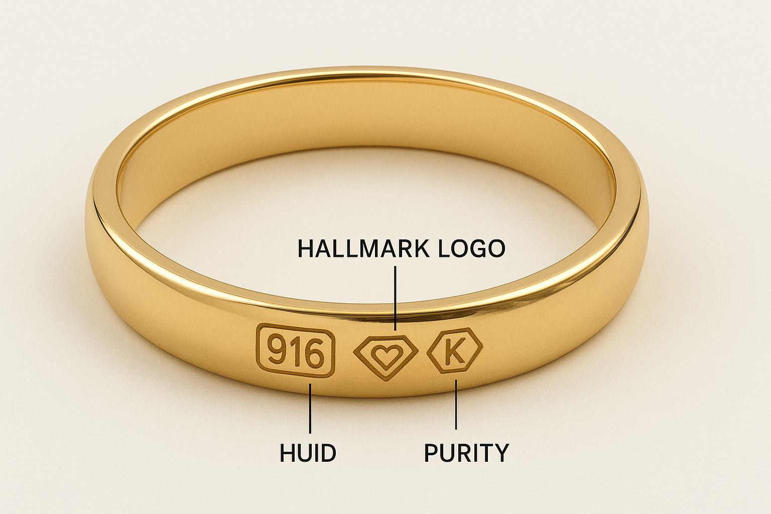 सोने की चूड़ी पर हॉलमार्क स्थान