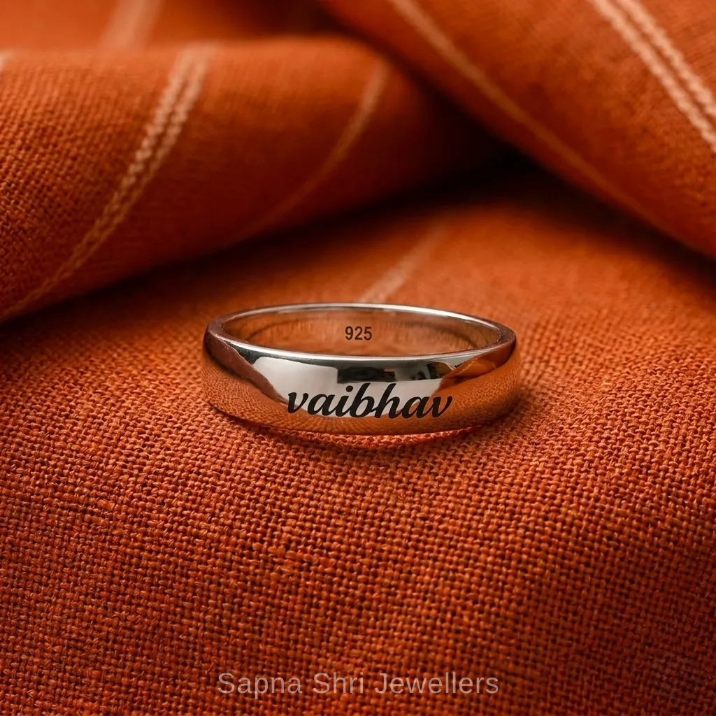 Personalised Silver Name Ring for Men thumbnail 4