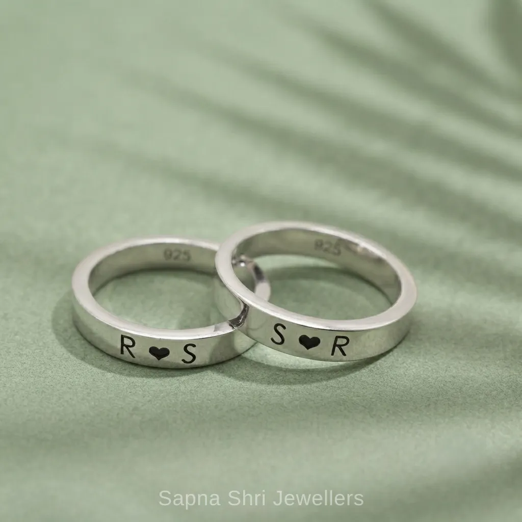 Two Names with Arrow Silver Ring Design thumbnail 4