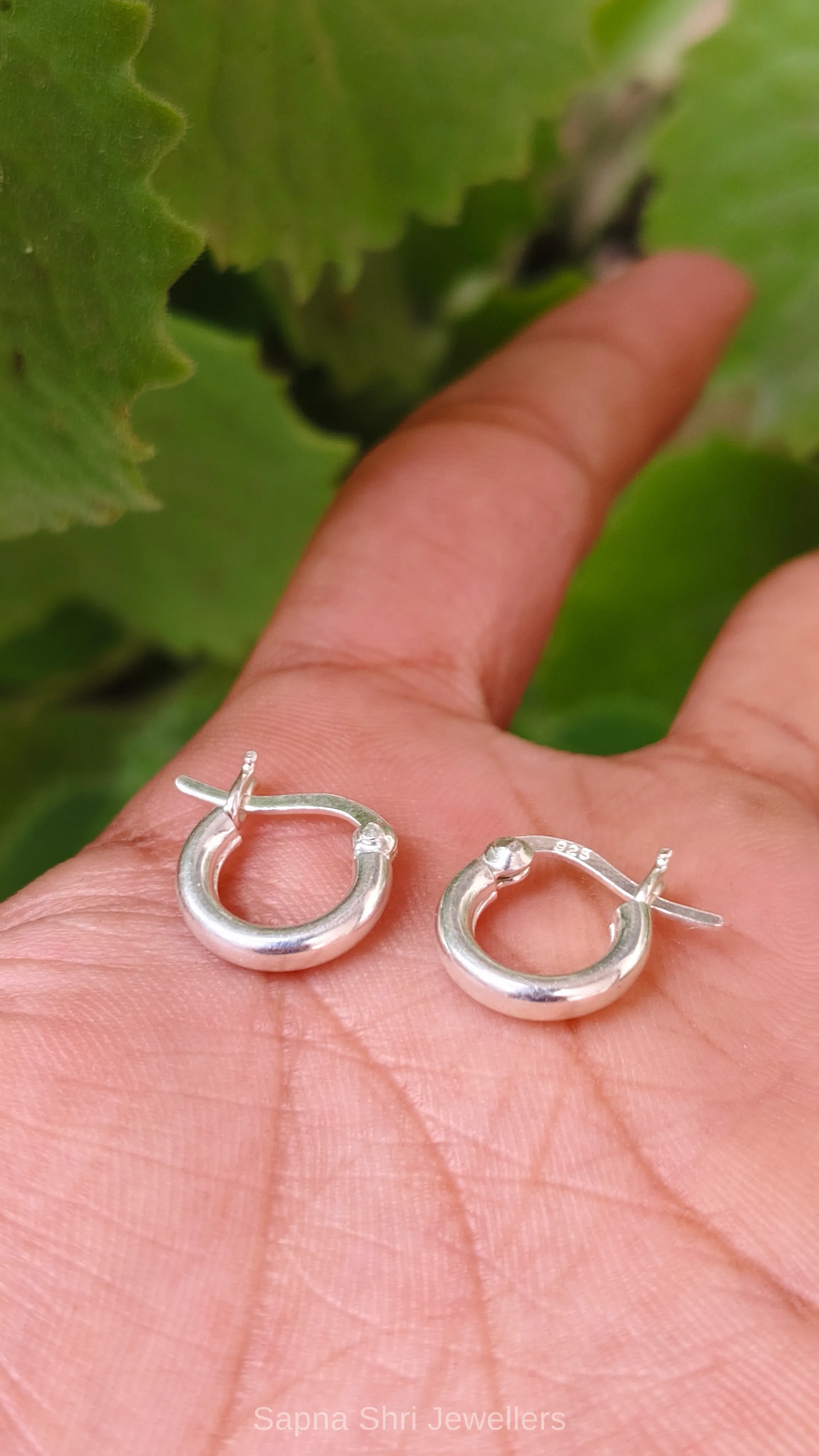 925 Sterling Silver Mini Hoop Bali Earrings for Men & Women thumbnail 2