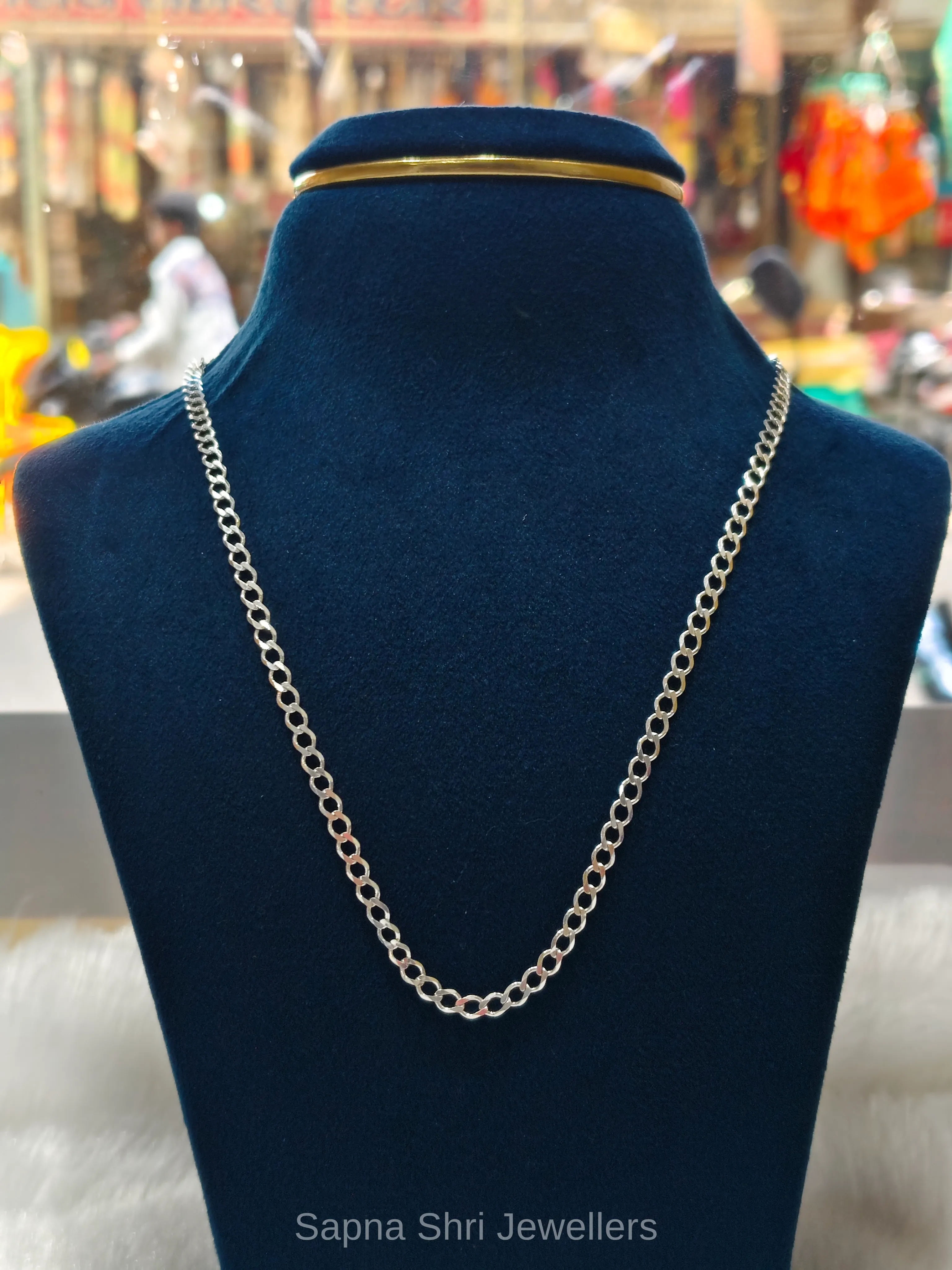 Sterling Silver Curb Link Chain Necklace thumbnail 3