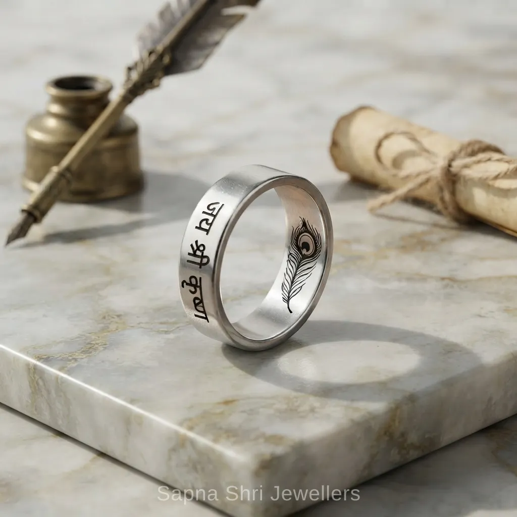 Radha Krishna Couple Silver Ring 925 Sterling Silver thumbnail 2