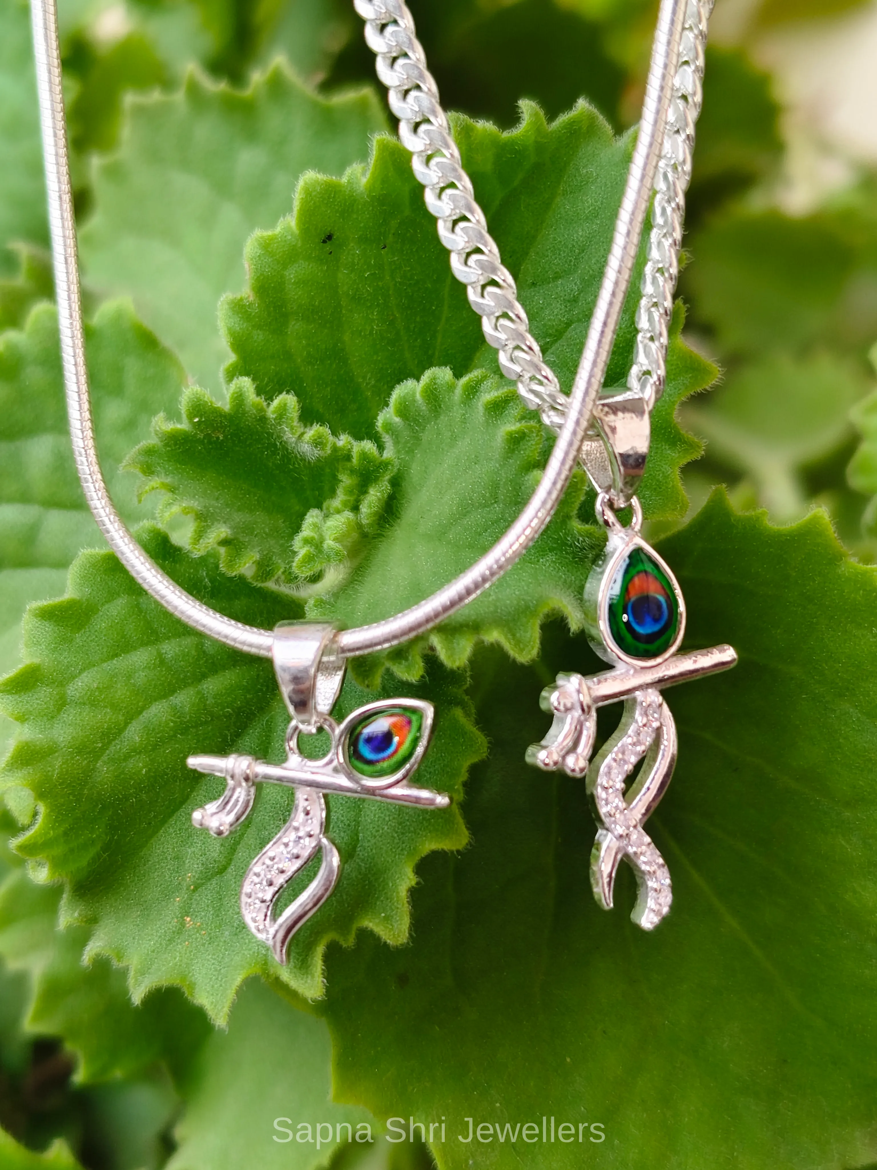 925 Sterling Silver Radha Krishna Pendants for Men Women and Couples thumbnail 2
