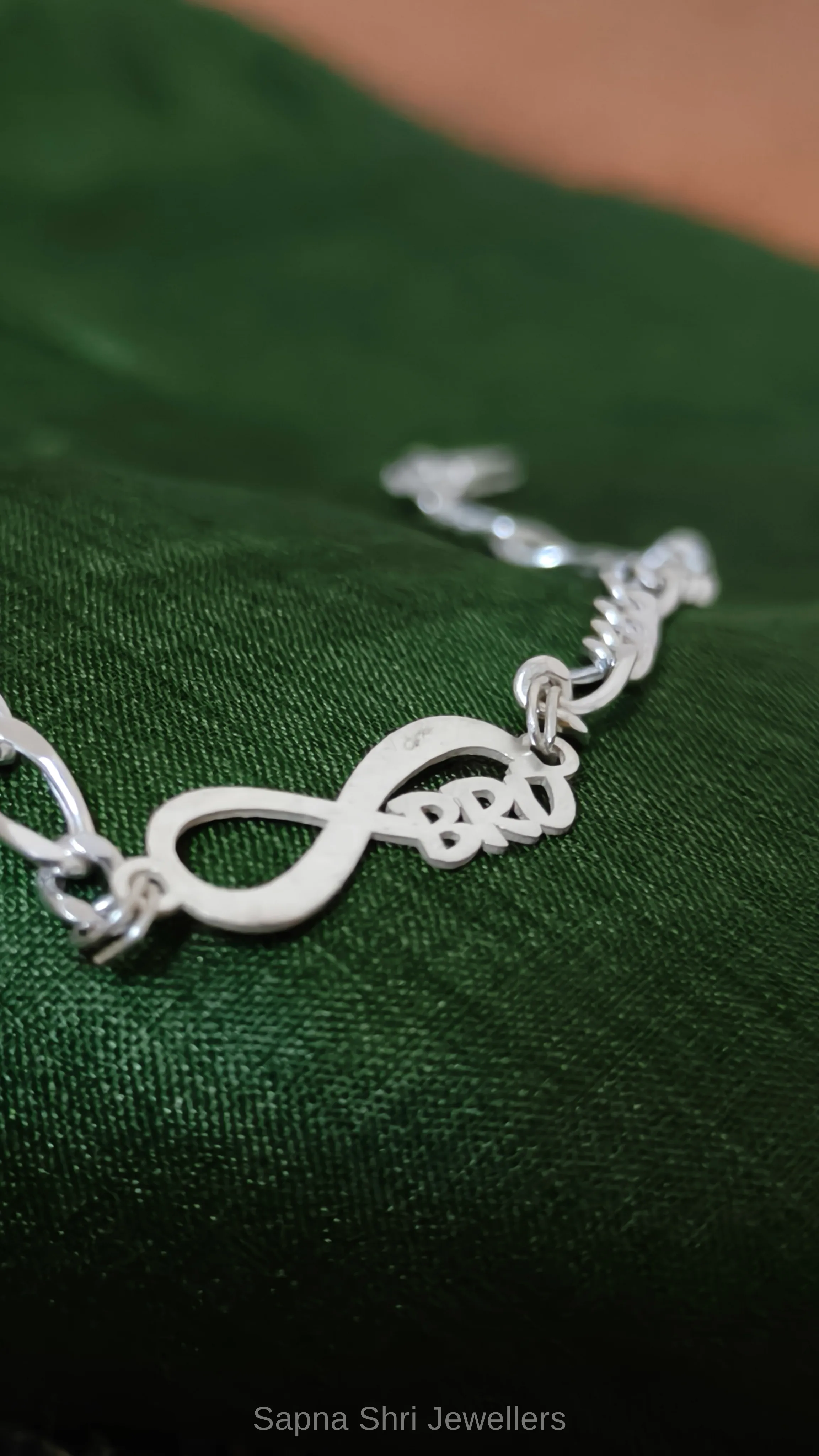 Infinity BRO Silver Rakhi Bracelet thumbnail 4