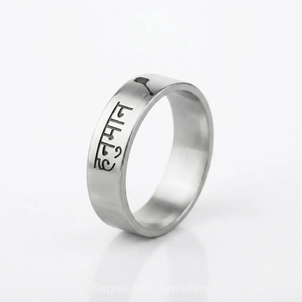 925 Silver Hanuman Ring for Men Adjustable Spiritual Design thumbnail 2
