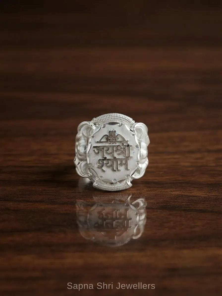 Shyam Baba Couple Band Ring in 925 Silver thumbnail 2
