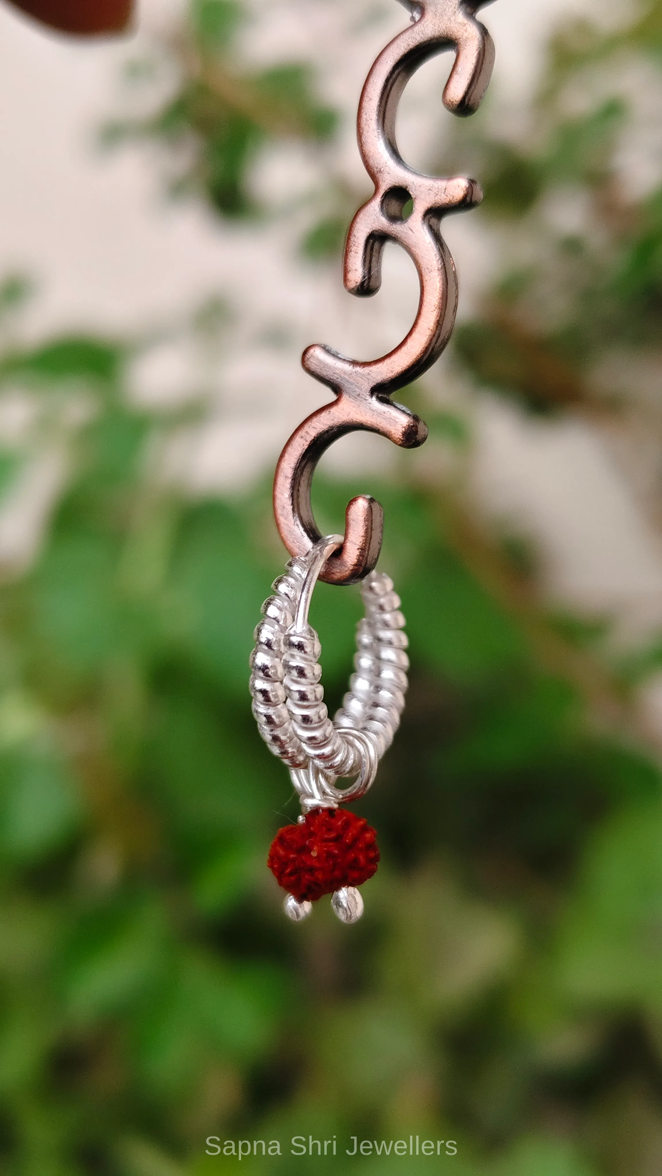 925 Sterling Silver Rudraksha Charm Bali Earrings thumbnail 3
