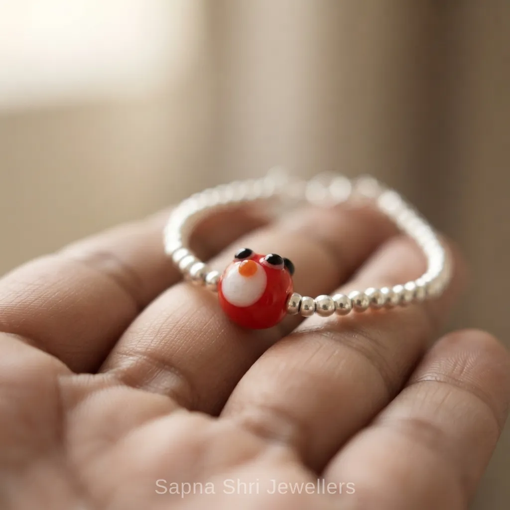 Baby Red Bird Silver Bracelet thumbnail 2