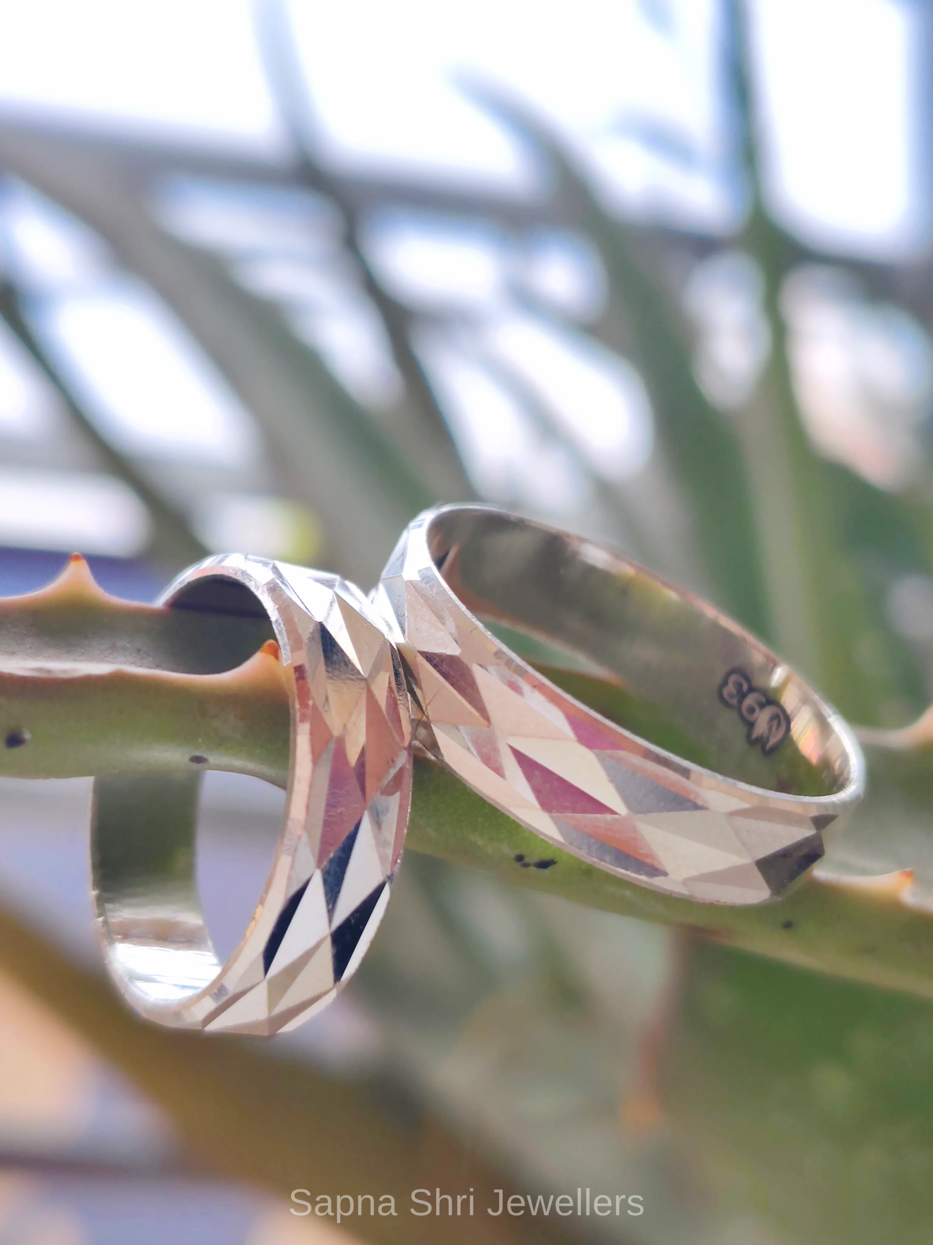 925 Sterling Silver Heartbeat Couple Ring thumbnail 3