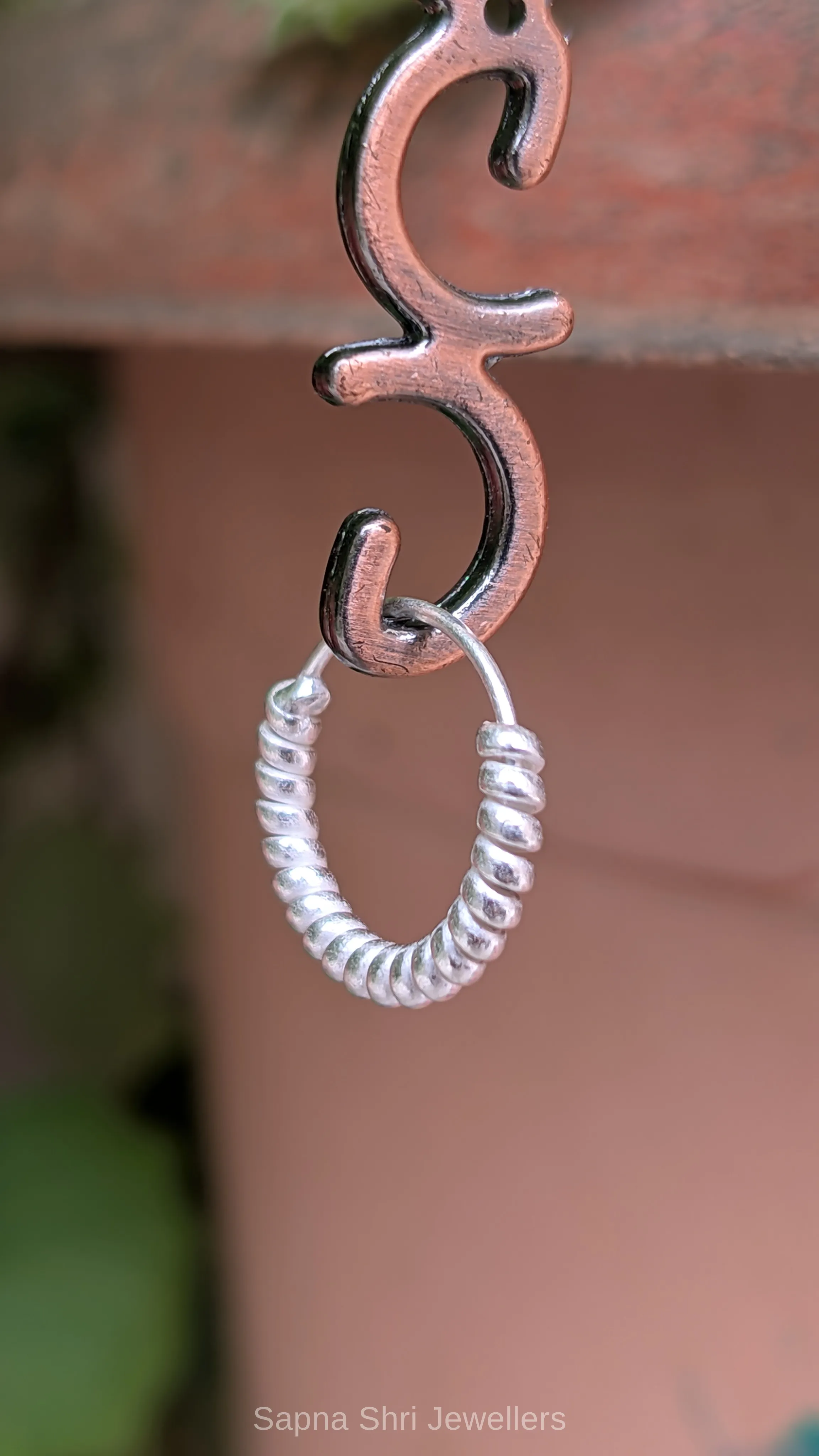 925 Silver Textured Bali Hoop Earrings thumbnail 4