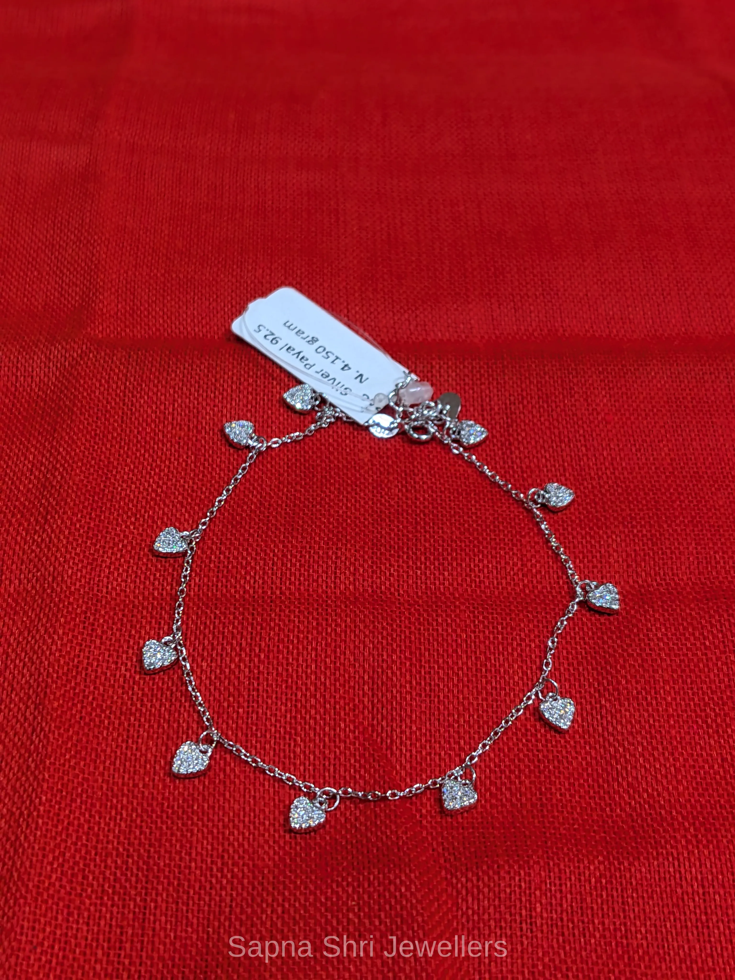 Heart Charm Silver Payal thumbnail 2