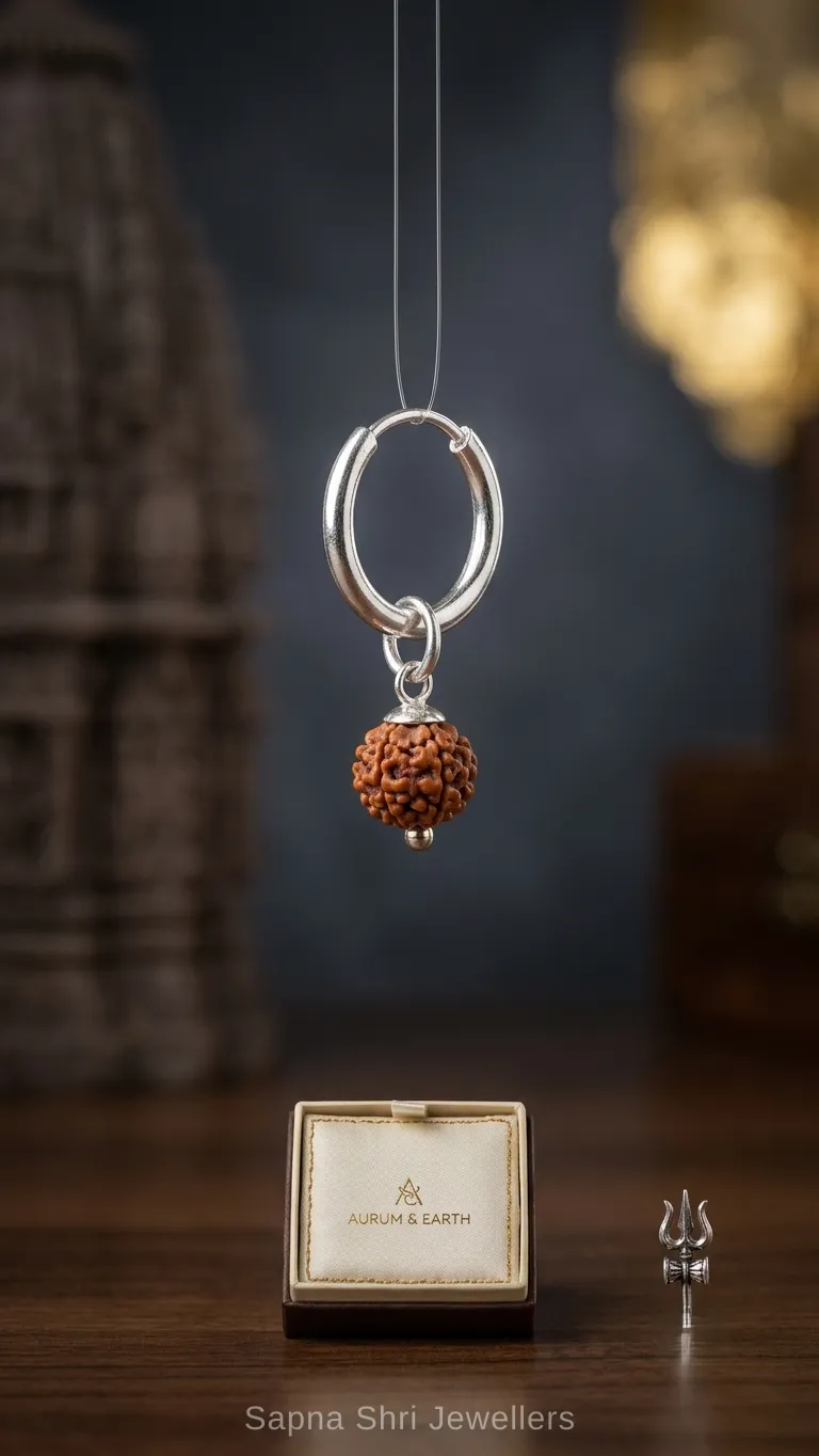 Rudraksha Silver Bali for Men thumbnail 4