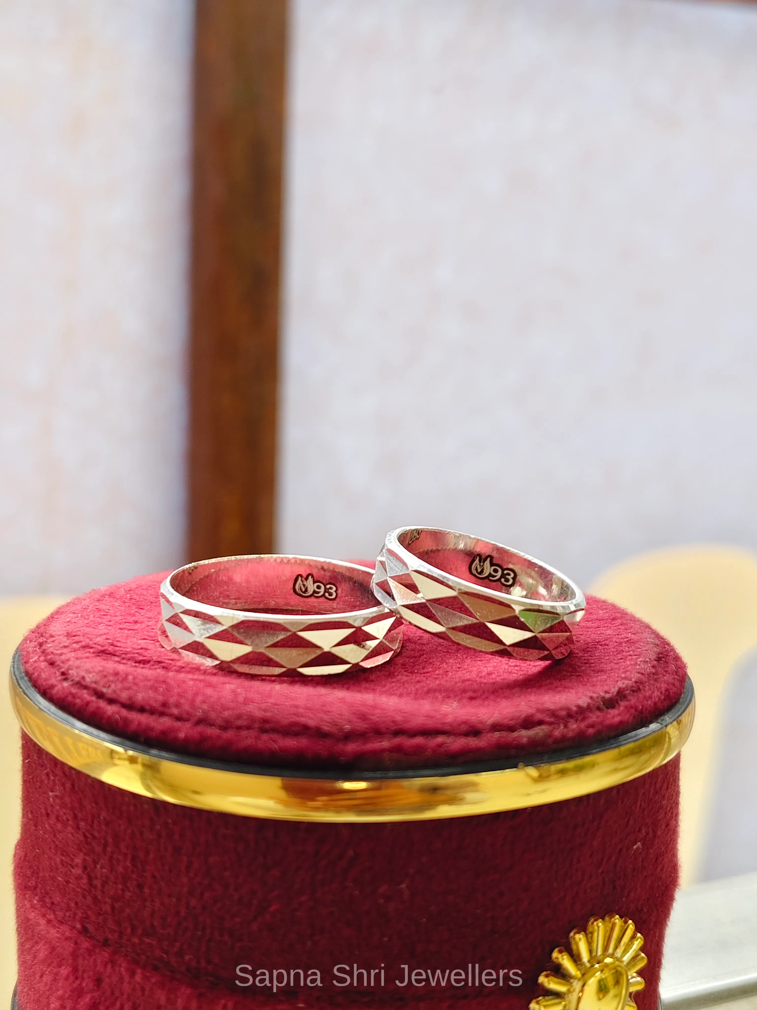 925 Sterling Silver Heartbeat Couple Ring thumbnail 4